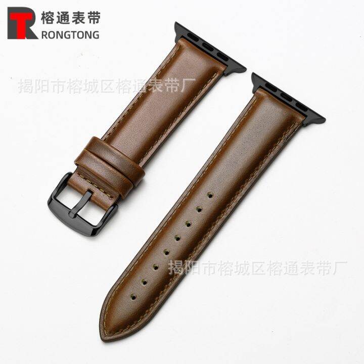 hot-sale-applicable-to-apple-watch-with-8-se-7-6-5-top-layer-cowhide-plain-weave-pin-buckle