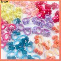 BRAIN 10pcs/set เด็กผู้หญิง สีสัน เครื่องประดับคาดศีรษะ เครื่องประดับผม สแครชชี่ โบว์ผูกผม ที่รัดผม