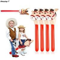 ✚❖❉ 1Pc Inflatable Horse Heads Cowgirl Stick PVC Balloon Outdoor Educational Toys for Children Babies Birthday Gifts