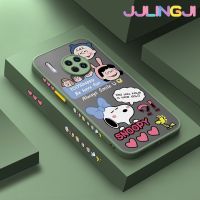 Jjlingji เคสสำหรับ Huawei Mate 30 Pro Mate 30 Lite เคสนิ่มขอบสี่เหลี่ยมบางลายการ์ตูนยิ้มเสมอดูสนูปี้แบบมีน้ำค้างแข็งโปร่งใสแข็งกันกระแทกปลอกซิลิโคนคลุมทั้งหมดป้องกัน