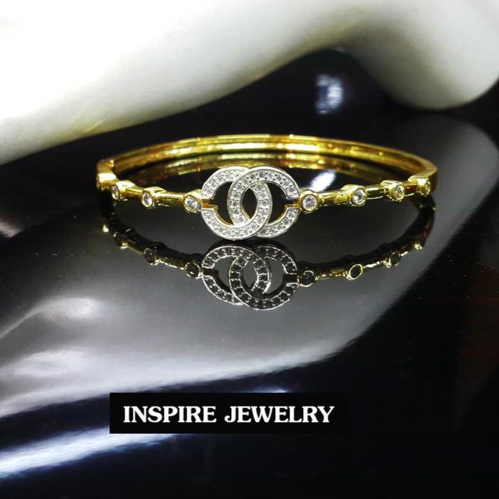 inspire-jewelry-กำไลฝังเพชรสวิส-งานจิวเวลลี่-gold-plated-diamond-cloning