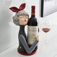 Figurines for Interior Wine Rack Wine GlassRack Home Decor Accessories for Living Room Wine Cabinet Decor Resin Girl Sculpture