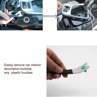 ：》{‘；； Car Trim Removal Tool Stainless Steel Durable Two-End Trim Removal Level Pry Tools Door Panel Audio Dashboard Radio Fastener