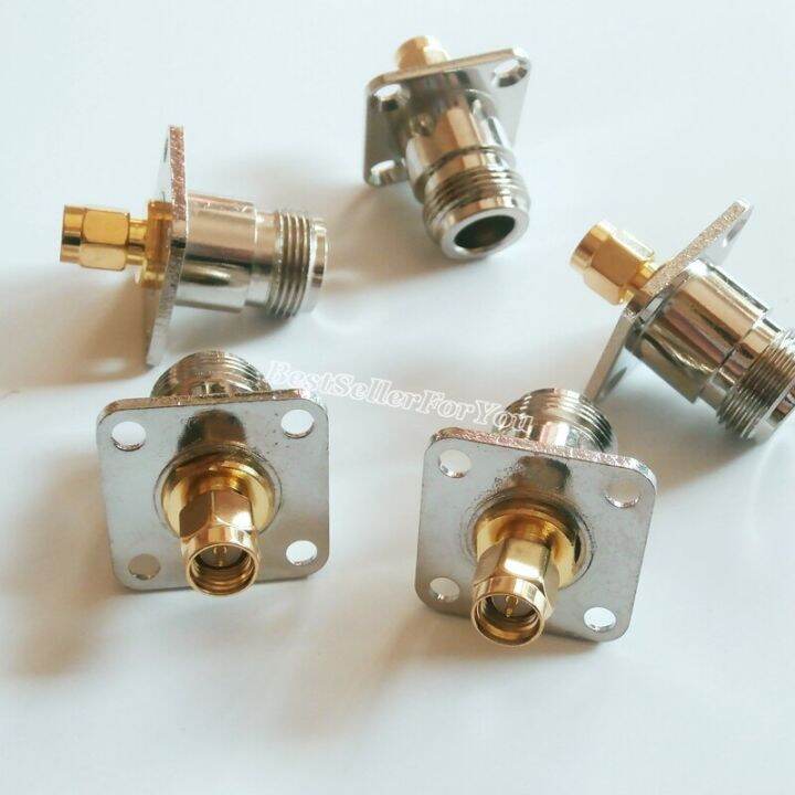 1pcs-adapter-n-female-jack-to-sma-connector-male-plug-flange-mount-rf-connector-converter-electrical-connectors