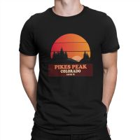 เสื้อยืดผู้ชายเสื้อยืดแขนเสื้อแขนสั้นคอกลมเสื้อยืดแปลกใหม่ Pikes Peak Colorado สำหรับผู้ชายปีนเขากีฬากลางแจ้งเสื้อของขวัญ