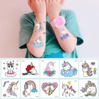 【YF】 25pcs/Set No Repeated Unicorns Temporary Tattoo Sticker For Kids Waterproof Body Art Disposable tatouage temporaire Cute Cartoon