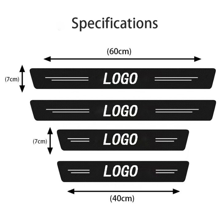 4ชิ้นคาร์บอนไฟเบอร์รถเกณฑ์แถบสติกเกอร์รถอัตโนมัติประตูงัวสำหรับไดฮัทสุ-terios-sirion-mira-materia-ร็อคกี้อุปกรณ์เสริมในรถยนต์