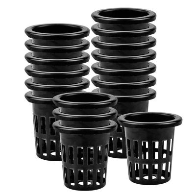 100 Pack 1.96 Inch Net Cups Slotted Mesh Wide Lip Filter Plant Net Pot Bucket Basket for Hydroponics Aquaponics Orchids