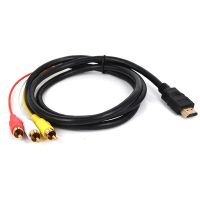 Hdmi-เข้ากันได้กับ3rca Scart แบบทูอินวันสายอะแดปเตอร์1.5เมตร Hdmi-รองรับตัวผู้ S-Video เป็น3 Rca Av สายออดิโอ3