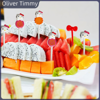 Oliver Timmy ชุดอาหารส้อมเล็ก8ชิ้นสำหรับเด็ก,ส้อมผลไม้น่ารักของตกแต่งกล่องใส่อาหารส้อมผลไม้ขนมขบเคี้ยวเค้กของหวานสำหรับเด็ก