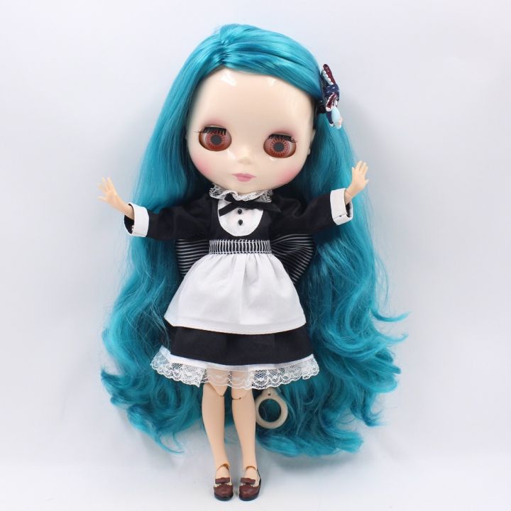 dbs-blyth-doll-icy-licca-waitress-suit-black-dress-with-leggings-apron-lolita-only-clothes-no-doll