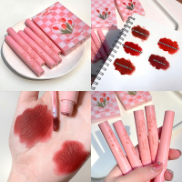 5Pcs/ชุดลิปเคลือบริมฝีปาก Tulip Matte กำมะหยี่ลิปสติกเหลว No-Stick ถ้วยคงทนความชุ่มชื้นกันน้ำ Lipgloss