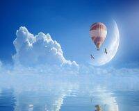 ♙℡ Custom wallpaper Blue sky balloon scenery background wall