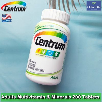 เซนทรัม วิตามินรวม สำหรับผู้ใหญ่ Adults Multivitamin &amp; Minerals 200 Tablets - Centrum Complete from A-Zinc