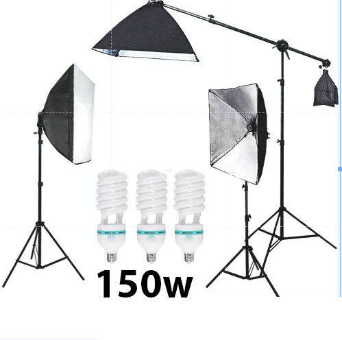 3 Set Softbox Lighting Studio Light Kit Photography Camera Video Stand ...