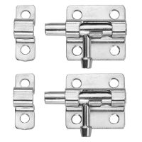 【LZ】 2Sets Door Security Sliding Door Latch Silver Metal Barrel Bolt Door Latches Hardware  Door Gate Holder Latch with Screw 41x30mm