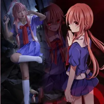 face, Mirai Nikki, Gasai Yuno, anime girls, anime