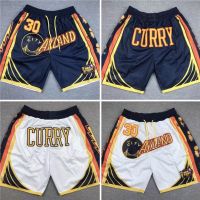 2022 New Style Curry Basketball Pants MVP Championship Warriors Commemorative NBA Shorts Embroidered Pocket Casual Sports Loose Five-Point