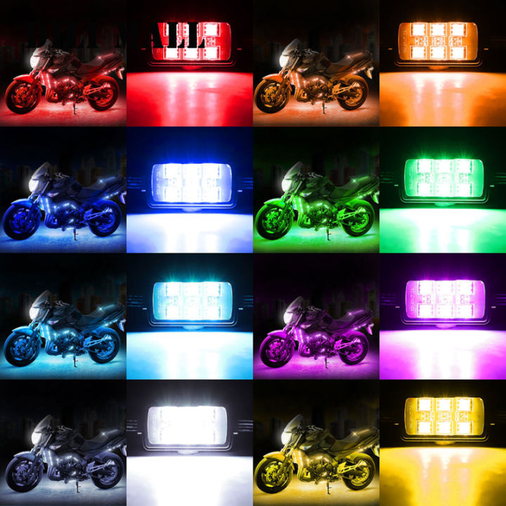 โคมไฟนีออนหลากสี-rgb-พร้อมไฟส่องเน้น-led-ตัวควบคุมระยะไกลอัจฉริยะชุดไฟแอลอีดีรถจักรยานยนต์มีสินค้าในสต็อก