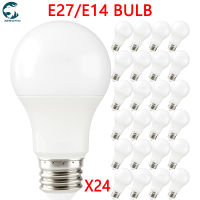 24pcsLot LED Bulb Lamps AC220V 20W 18W 15W 12W 9 6 3 E14 E27 For Home illas Lampada Spotlight Lighting ColdWarm White Lamp