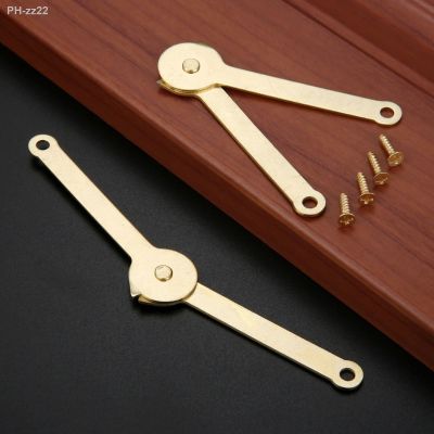 【CC】 2sets Lid Support Hinges 68mmx8mm Gold Stays Hardware w/screws Positioning Door Cupboard