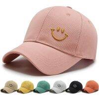 Solid Baseball Cap Women Summer Sunscreen Hat Smile Character Embroidery Casual Adjustable Men Snapback Sunhat Golf Baseball Hat