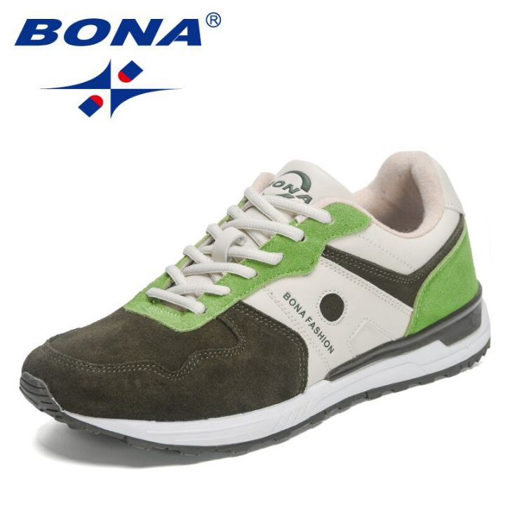 BONA 2023รองเท้าผ้าใบลูกไม้ระบายอากาศผู้ชายแฟชั่นสำหรับผู้ชาย,รองเท้าผ้าใบรองเท้าใส่เดินกันลื่นสำหรับรองเท้าลำลองหนังนิ่มดีไซน์เนอร์