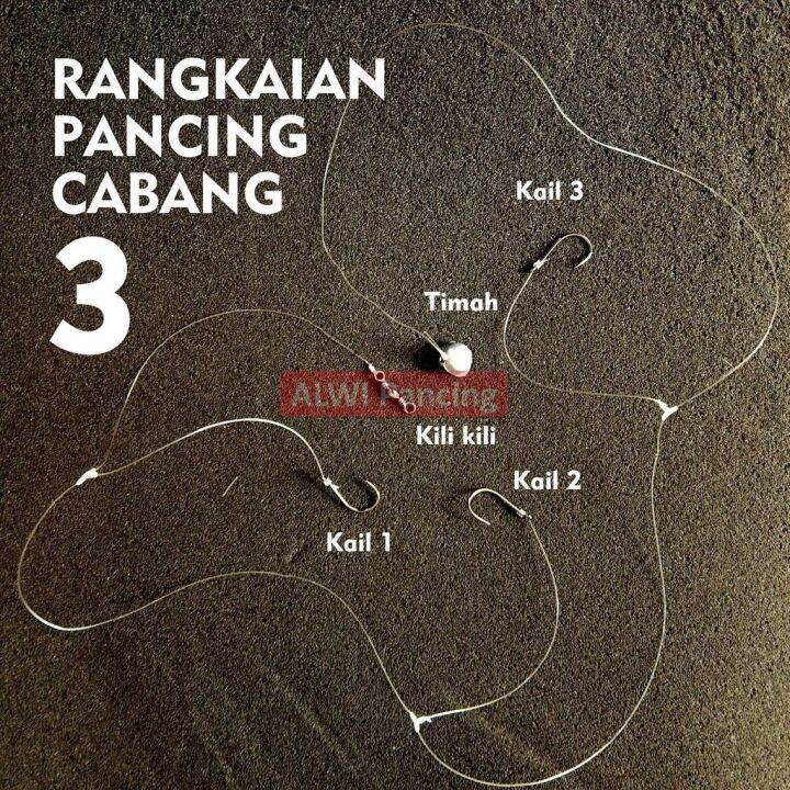 Rangkaian Kail Cabang 3 Timah Kili2 Rsa ~ Rangkaian Glosor Pancing Cabang 3 Untuk Bandeng