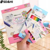 12 24 Color Pen Pencils Set Children Kawaii Stationery Crayon Coloring Drawing Colored Pencil For School Paint Art Supplies