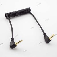 3.5mm Double Male Jack Plug 3 Pole Stereo End 90 Degree Car Aux Speaker Wire Spring Audio Cable for Mp3 Mobile Phone YB8TH