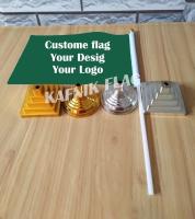 KAFNIKCustom any design any logo flag office table desk flag plastic base with 14x21cm for home Decoration