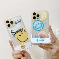 เคส TPU แบบพับได้,ฉากยึดโทรศัพท์พีซีหน้ายิ้มสีสันสดใสป้องกันการตกหล่นสำหรับ iPhone 7 8, X, XS, XR, 11, 12, 13, 14ซีรี่ส์