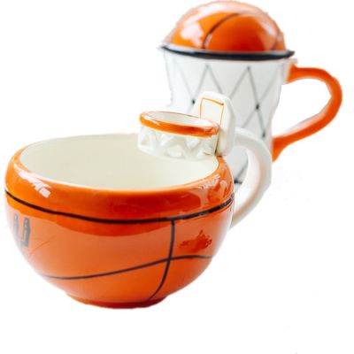 ◐☑  basketball ceramic cup cartoon breakfast childrens students cute mug football milk coffee