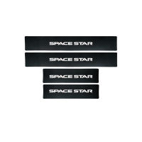 For Mitsubishi Space Star 4pcs Car Door Sill Protector Sticker Carbon Fiber Vinyl Sticker Car Accessories