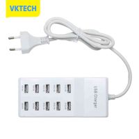 [Vktech] 10พอร์ต USB Home Travel Wall AC Charger อะแดปเตอร์รางปลั๊กไฟชาร์จเร็ว