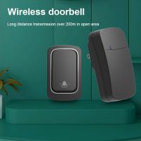 ๑☽♕ Mini Outdoor Doorbell Waterproof with 38 Melodies Wireless Doorbell Kit No Battery Required for Household Security EU/UK/US Plug