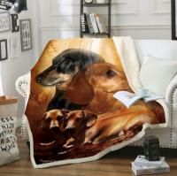 Dachshund 3D print fashion fleece blanket for bed bedspread Sherpa blanket