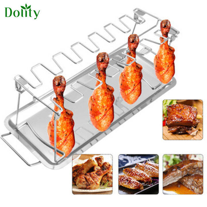 Dolity Chicken Leg Wing Grill Rack Roaster Rack Grill Stand for Outdoor
