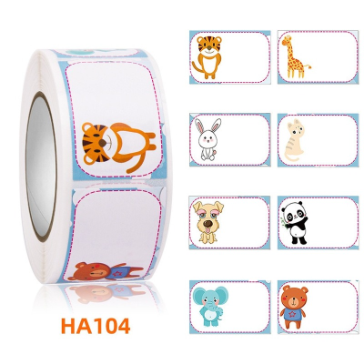 Cartoon Self-adhesive Name Sticker Personalized Label Stationery Personal Belongings Tag for Kid Student School Supplies