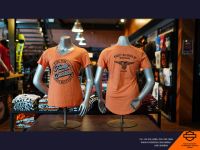 HARLEY-DAVIDSON HEAVY SCRIPT ORG เสื้อยืดแขนสั้นผู้หญิง