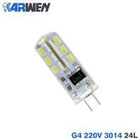 KARWEN โคมไฟ G4หลอดไฟ LED 3W 10ชิ้น/ล็อต,โคมไฟระย้าพลังงานสูง SMD3014 2835 DC 12V AC 220V สีขาว/อุ่นซิลิโคนสีขาว