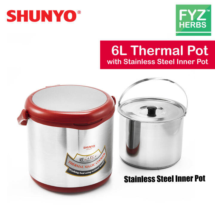 SHUNYO Thermal Pot SH62TP 6.0L Thermal Pot with Stainless Steel Inner