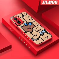 เคส JIUMOO สำหรับ Xiaomi MI POCO F3 Redmi K40 Pro,เคสรูปหมีการ์ตูนดีไซน์ใหม่ขอบสี่เหลี่ยมด้านข้างบางมีน้ำค้างแข็งโปร่งใสกันกระแทกเคสมือถือแข็งปลอกซิลิโคนคลุมทั้งหมดกล้องป้องกันนุ่ม