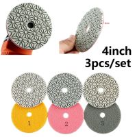 3pcs Polishing Pad 4 Inch 100mm Dry/wet Diamond 3 Step Polishing Pads For Granite Stone Concrete Marble Abrasive Tools Shoe Care