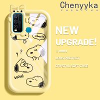 เคส Chenyyka สำหรับ VIVO Y30 Y50 Y30i เคสลายโบว์น่ารักสำหรับสุนัขตัวเล็กมอนสเตอร์ตัวน้อยเคสนิ่มกันกระแทกทนต่อการขีดข่วนเคสโทรศัพท์โปร่งใสฝาครอบป้องกันเลนส์กล้องถ่ายรูป TPU ซิลิกาเจล