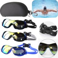 Adults Electroplating Swimming Glasses Large Frame Eyewear Outdoor Waterproof HD Anti-fog Swim Diving Goggles Swim Glasses