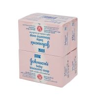 จอห์นสัน สบู่เด็ก กลิ่นบลอสซั่ม สีชมพู ขนาด 75 มล. แพ็ค 4 ก้อน - Johnsons Baby Soap Pink 75 g x 4