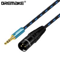 DREMAKE Aux 3.5มม. ตัวผู้เป็น XLR สเตอริโอ3ขาสายออดิโอ XLR ถึง1/8 แจ๊คมินิสเตอริโอไม่สมดุลสายแปลงสำหรับลำโพง