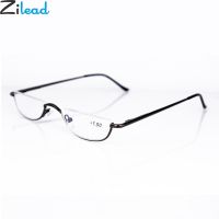 Zilead Ultra-light Metal Half Frame Reading Glasses Portable Men Business Presbyopia Glasses With Case Unisex Diopter 1.0to 4.0