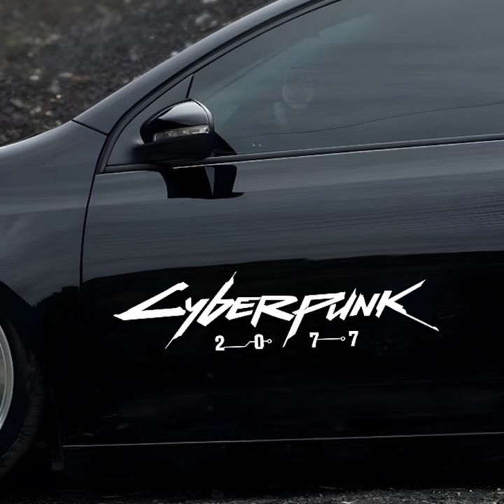 สติ๊กเกอร์2077-cyberpunk-สติ๊กเกอร์ตกแต่งโลโก้ไซเบอร์พังค์สติกเกอร์ตกแต่งรถยนต์รถจักรยานยนต์สำหรับฮอนด้ายามาฮ่า